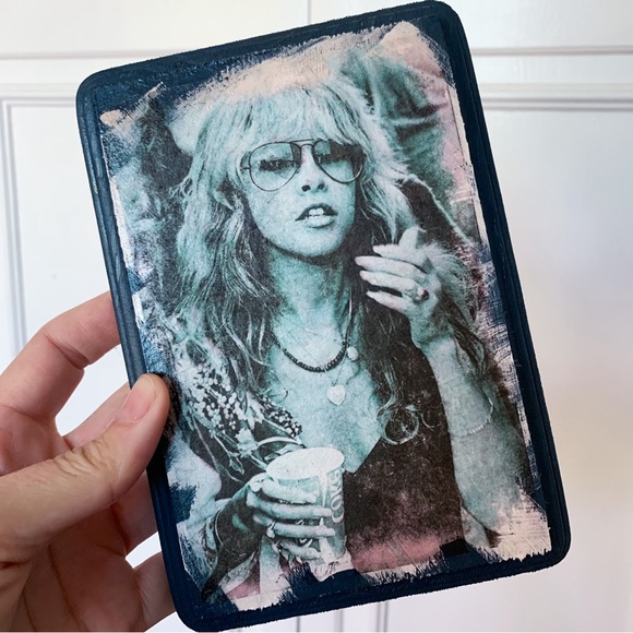 Mixed Media Stevie Nicks Wood Plaque Artwork - Picture 3 of 5